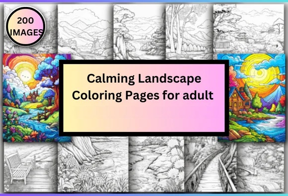 Free Landscape Coloring Page