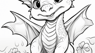 Cute Baby Dragon Coloring Pages For Kids