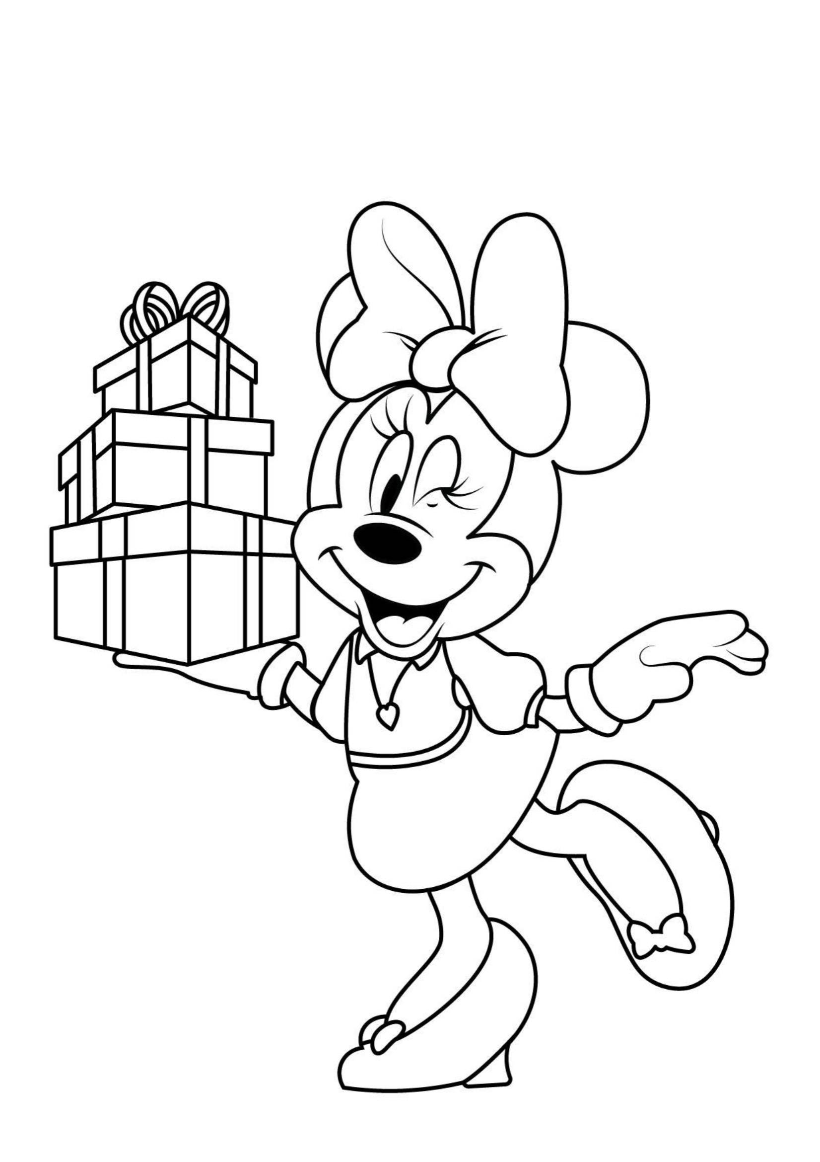 minnie mouse coloring page free