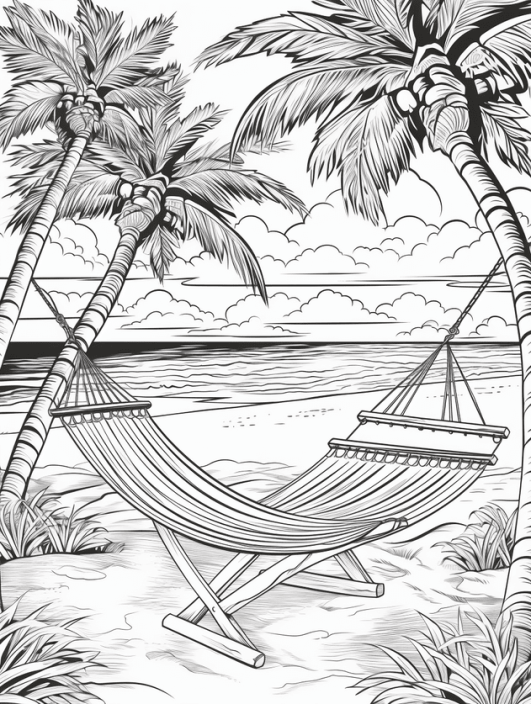 Free Printable Beach Coloring Pages - Happy Color® Art Coloring