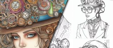 Free printable steampunk coloring pages (1)