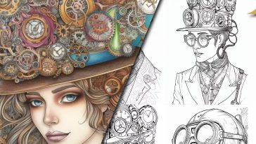 Free printable steampunk coloring pages (1)