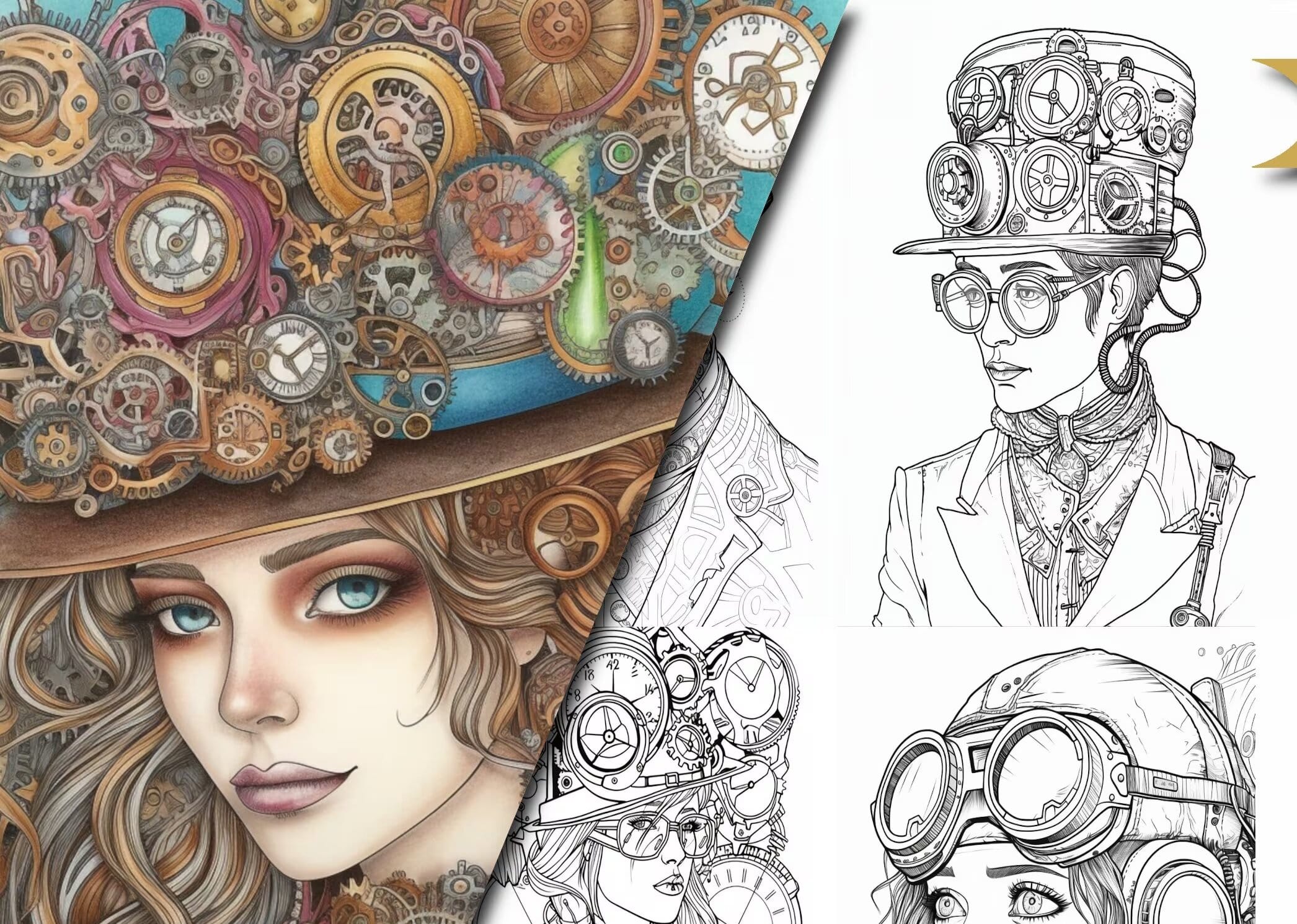 Free printable steampunk coloring pages (1)