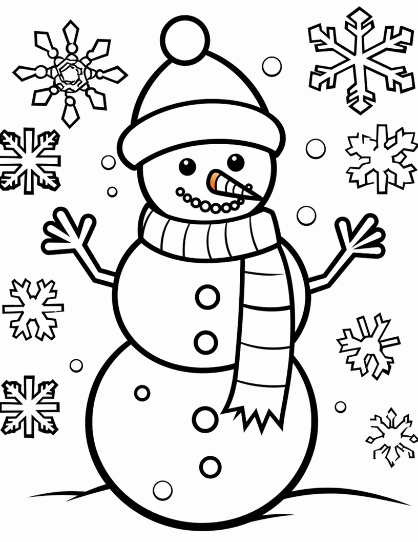 christmas snowman coloring pages