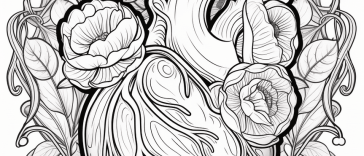 realistic human heart coloring page