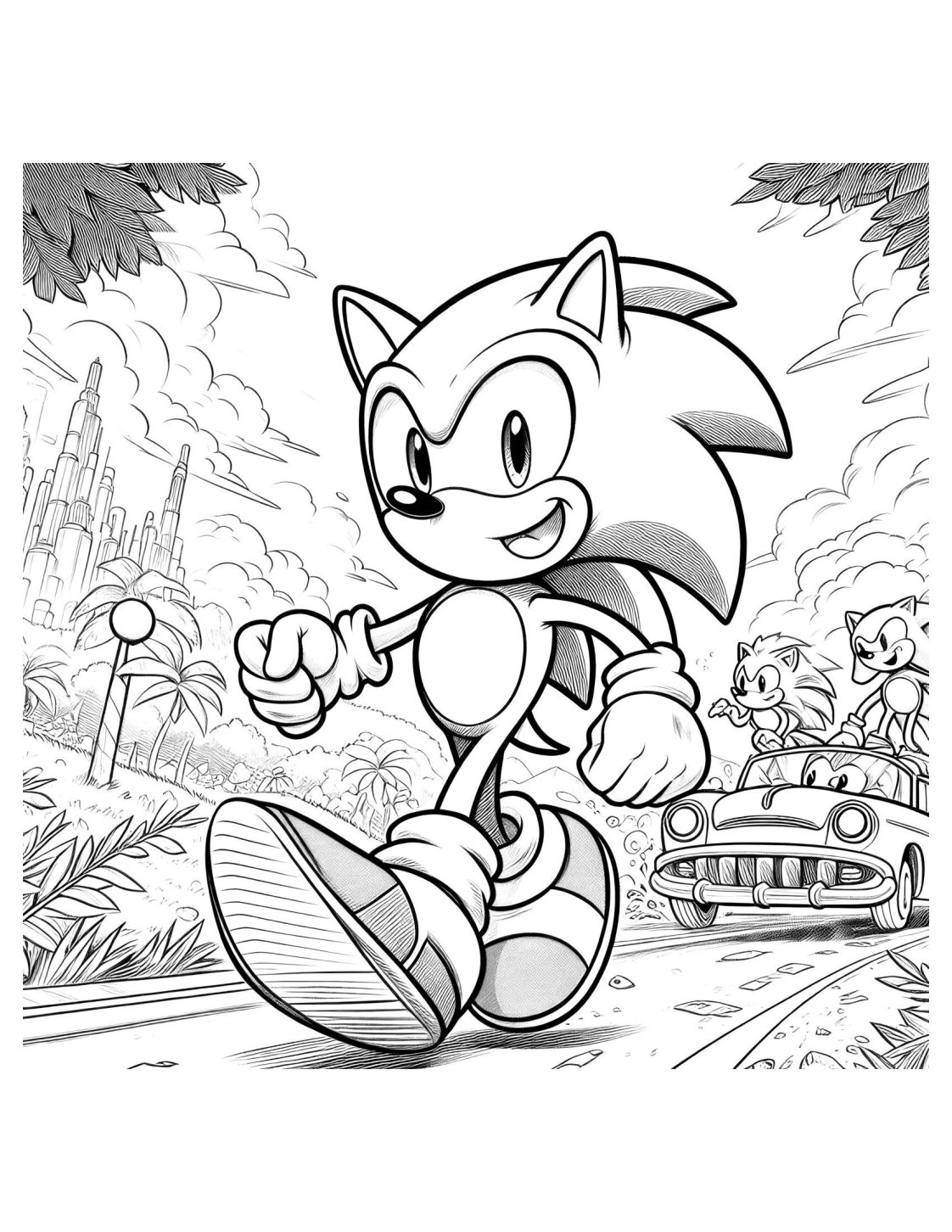 Free Sonic Coloring Page - Page 3 of 9 - Happy Color® Art Coloring