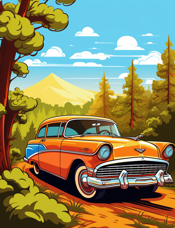 classic car coloring pages