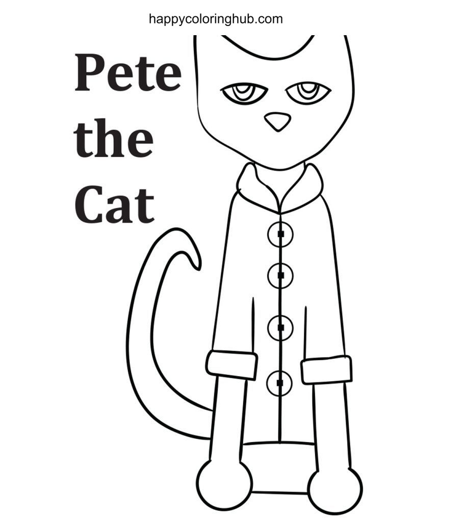 pete the cat coloring page