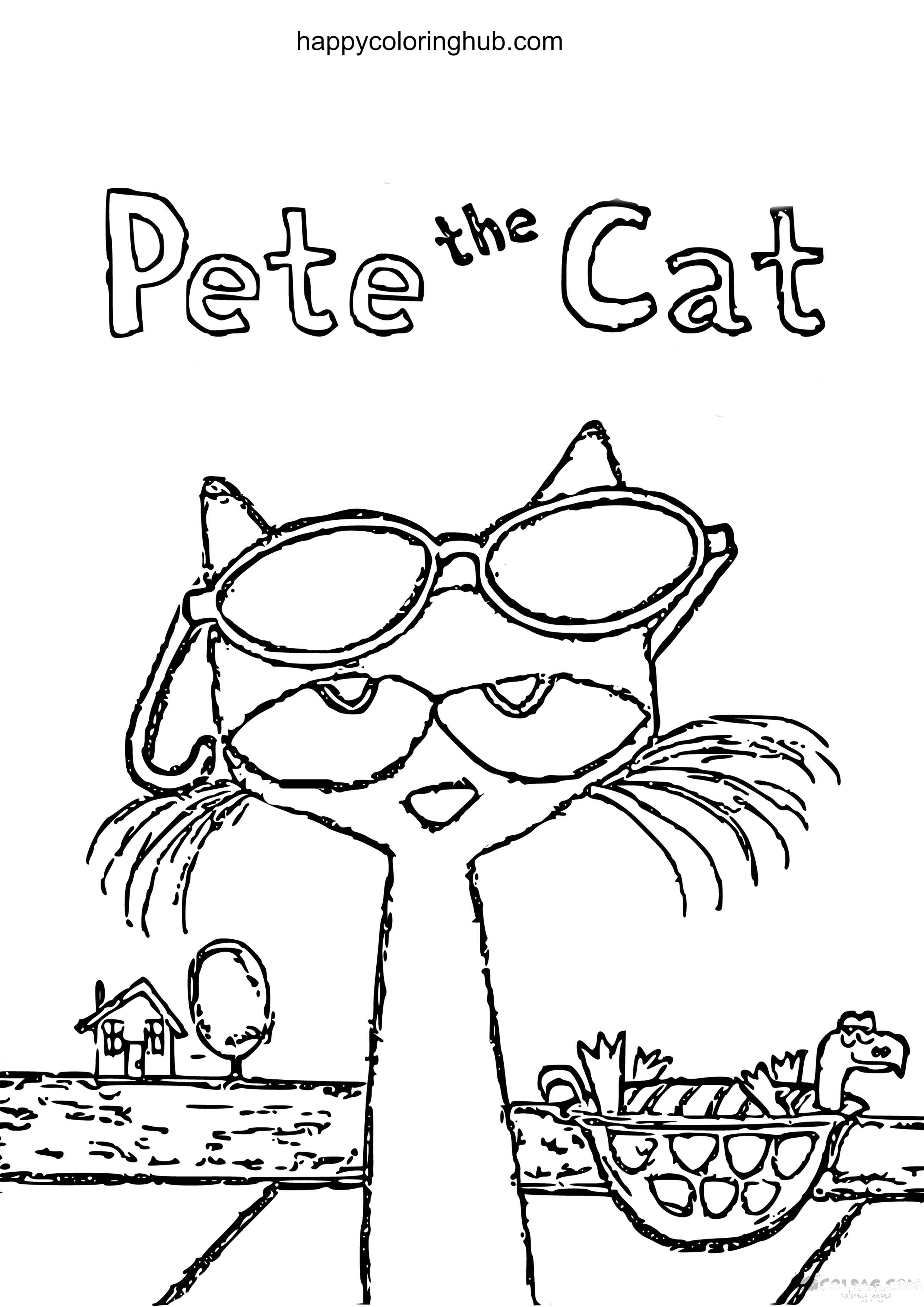 pete the cat coloring page