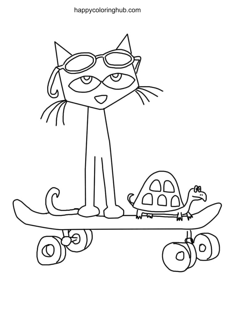 pete the cat coloring page