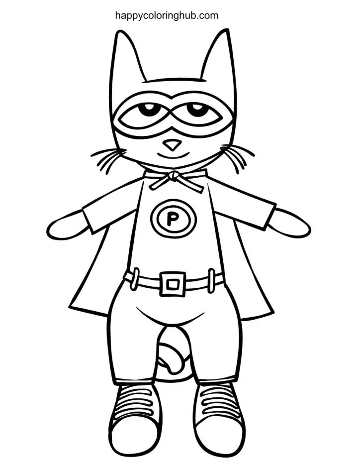 pete the cat coloring page