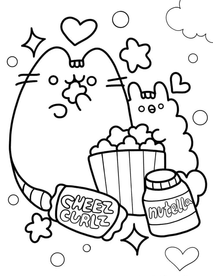 pusheen cat coloring pages