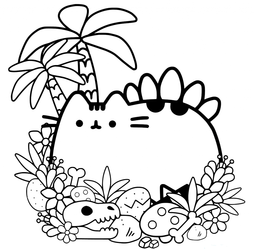 pusheen cat coloring pages