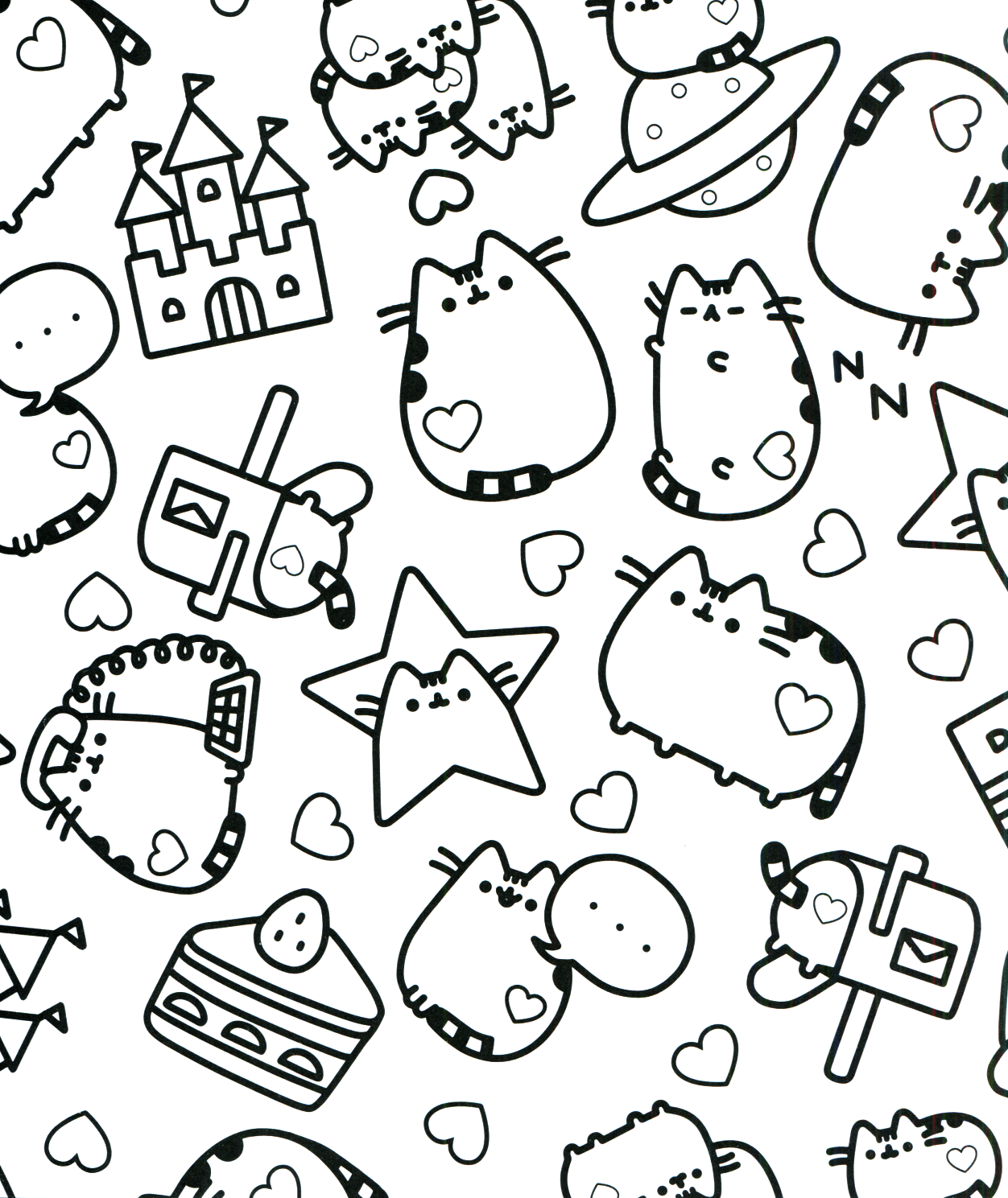 pusheen cat coloring pages