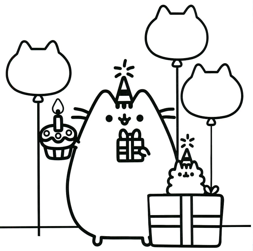 pusheen cat coloring pages