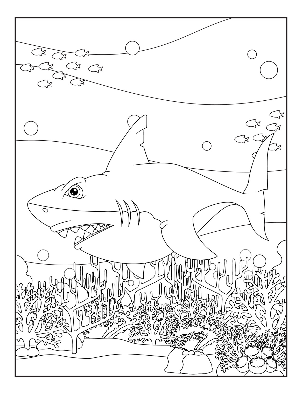 30 Cute Shark Coloring Pages (Printable)