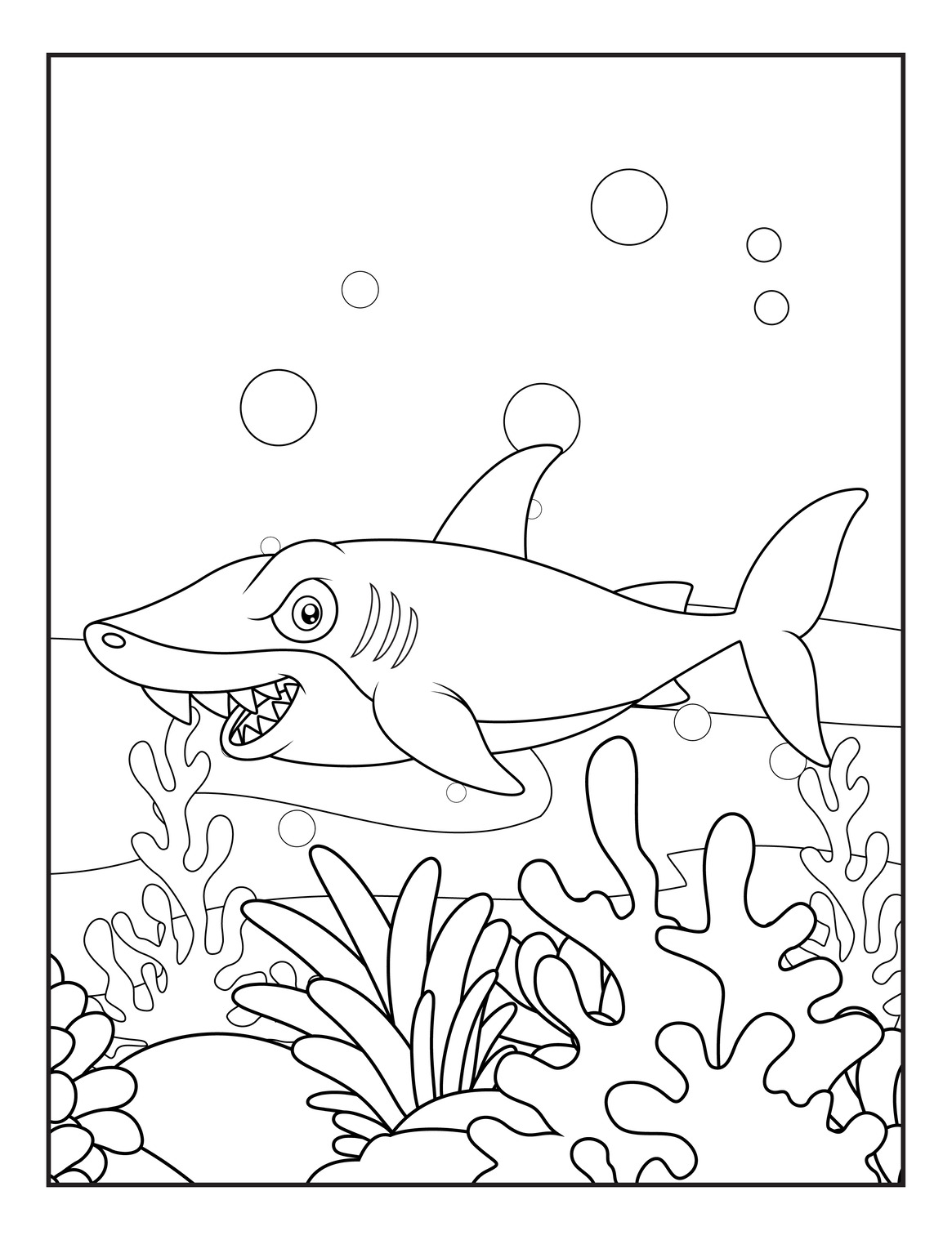 30 Cute Shark Coloring Pages (Printable)