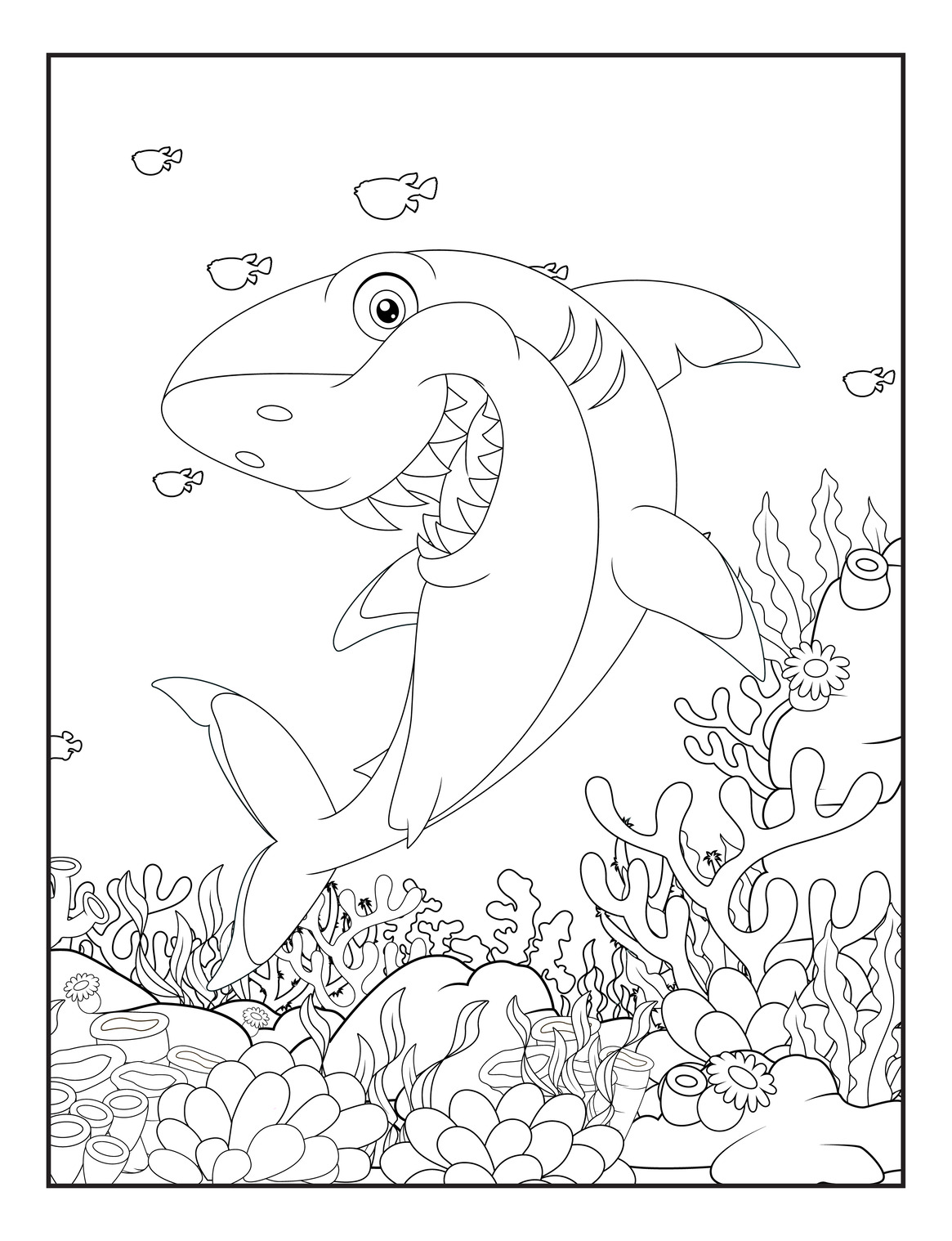 30 Cute Shark Coloring Pages (Printable)