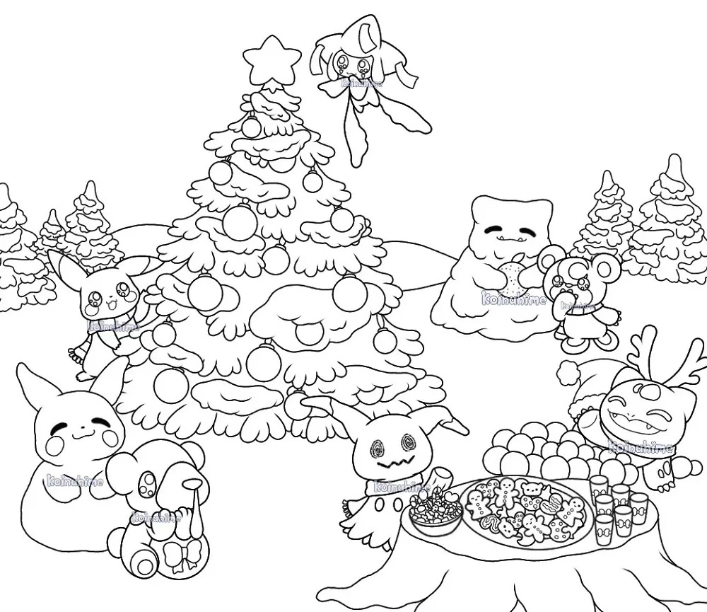 20+ Christmas Pokemon Coloring Pages