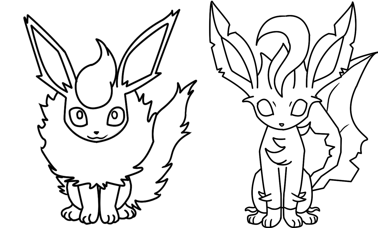 Cute Flareon Colouring Page