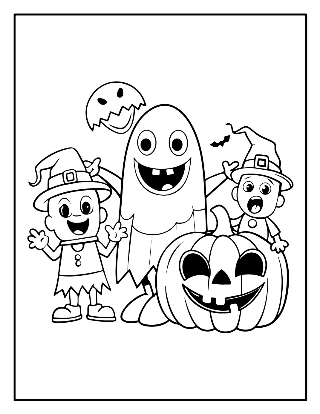 25 Cute Halloween Coloring Pages for Kids