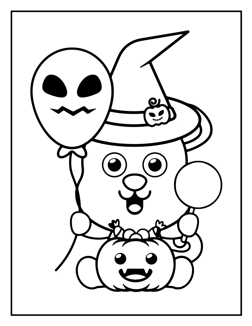 25 Cute Halloween Coloring Pages for Kids