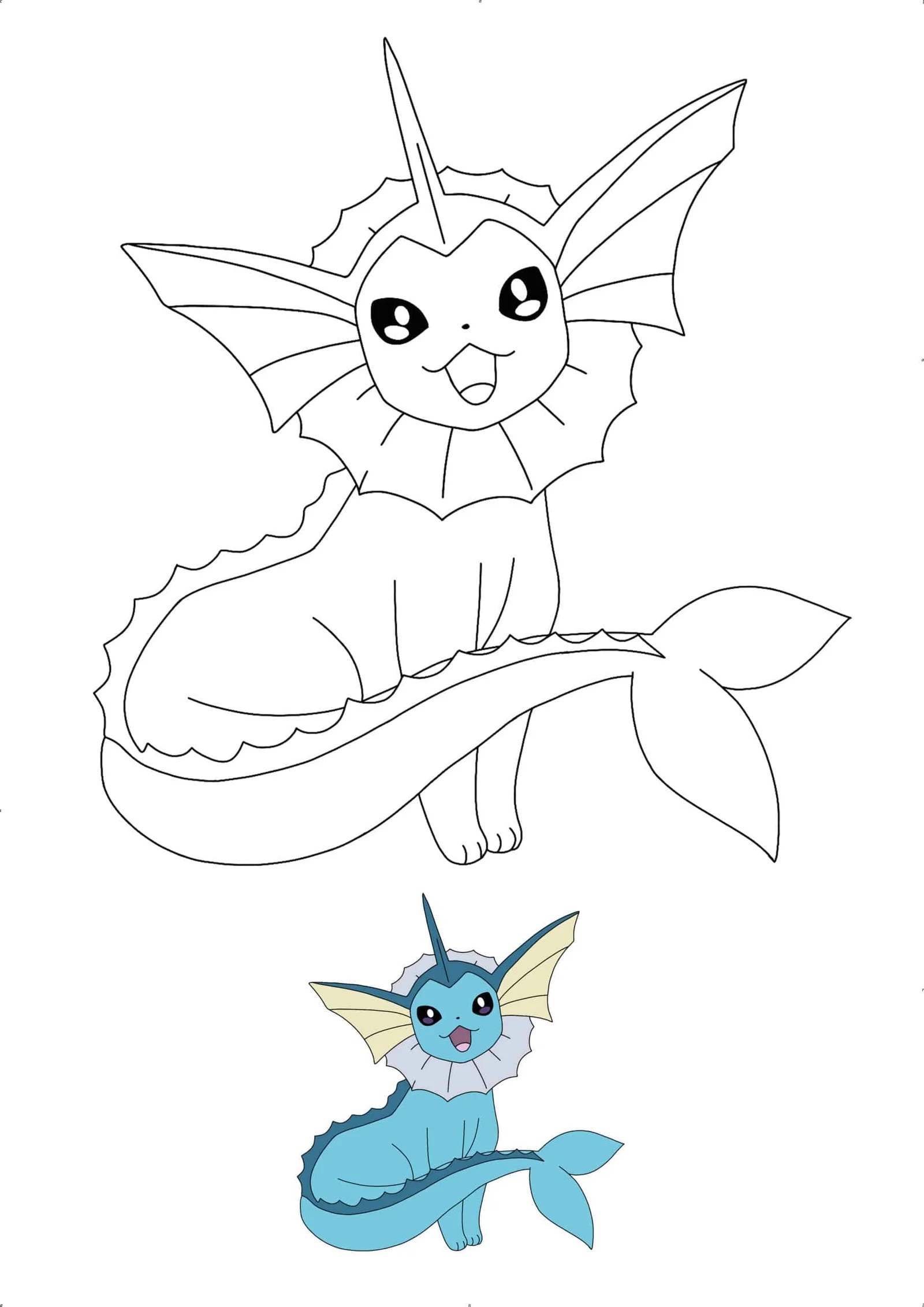 eevee evolutions colouring page