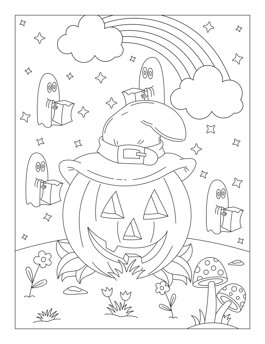 Halloween Pumpkin Coloring Pages for Kids