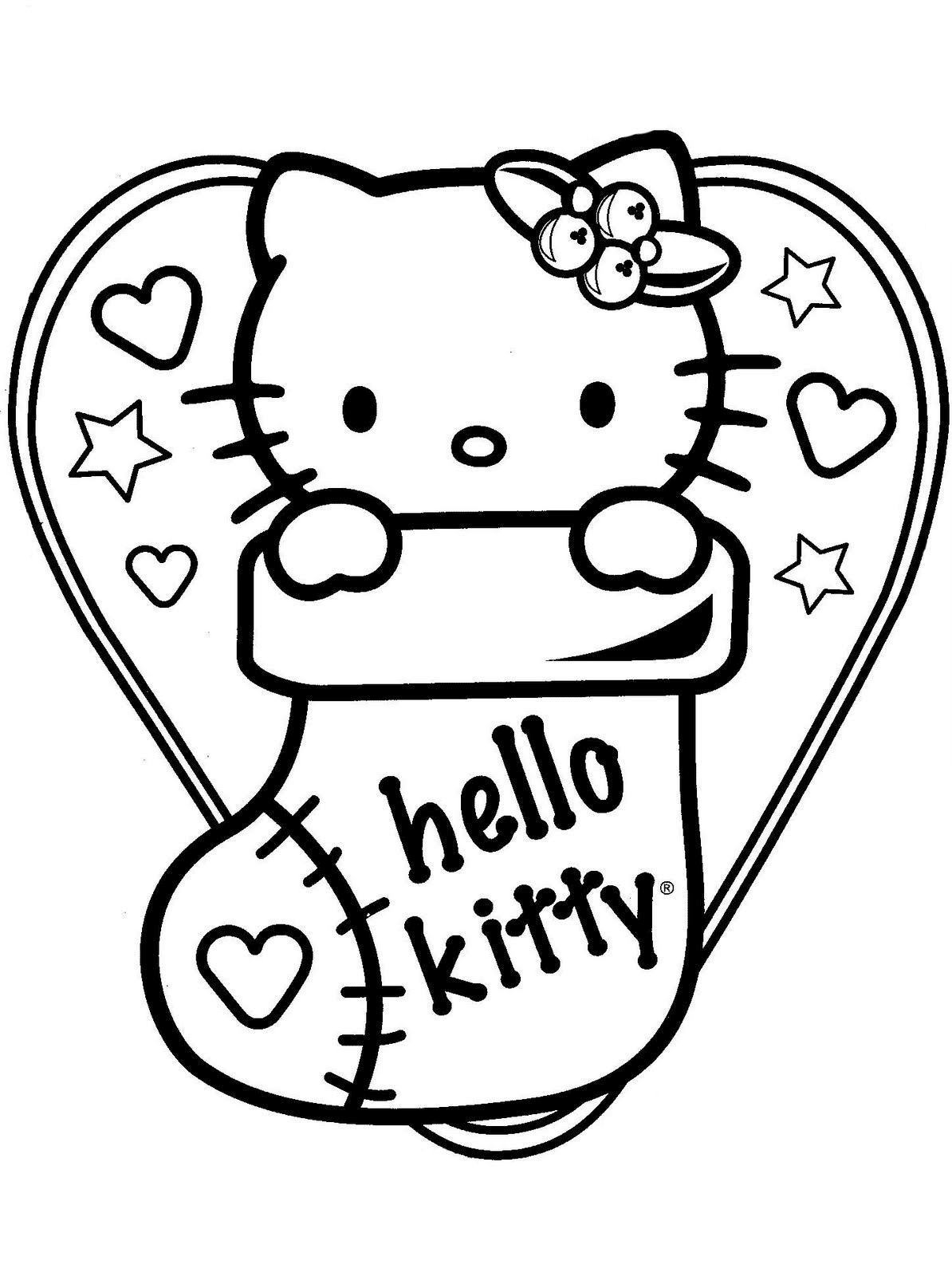 Hello Kitty Christmas Coloring Pages