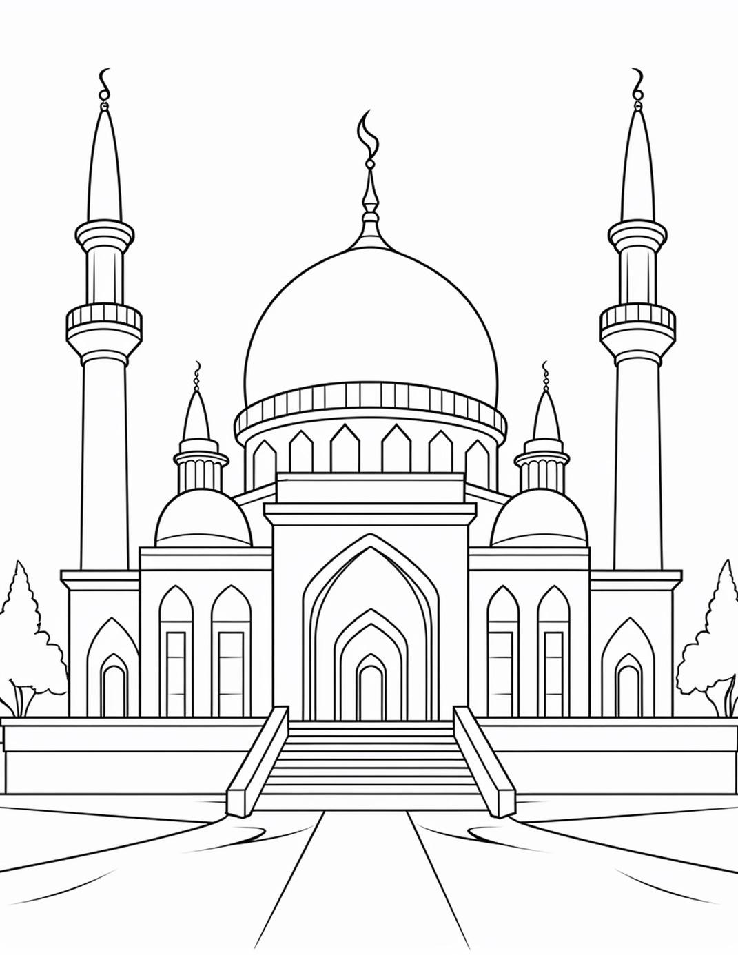 Mosque Coloring Page 