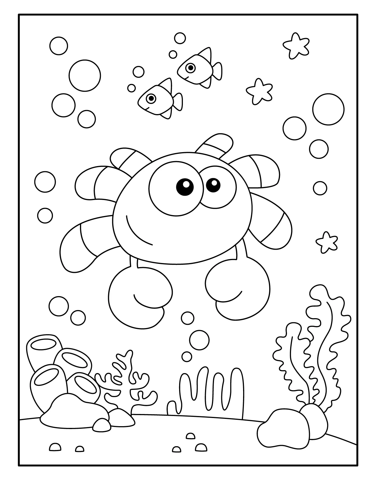 20 Cute Crab Coloring Pages for Kids (4)