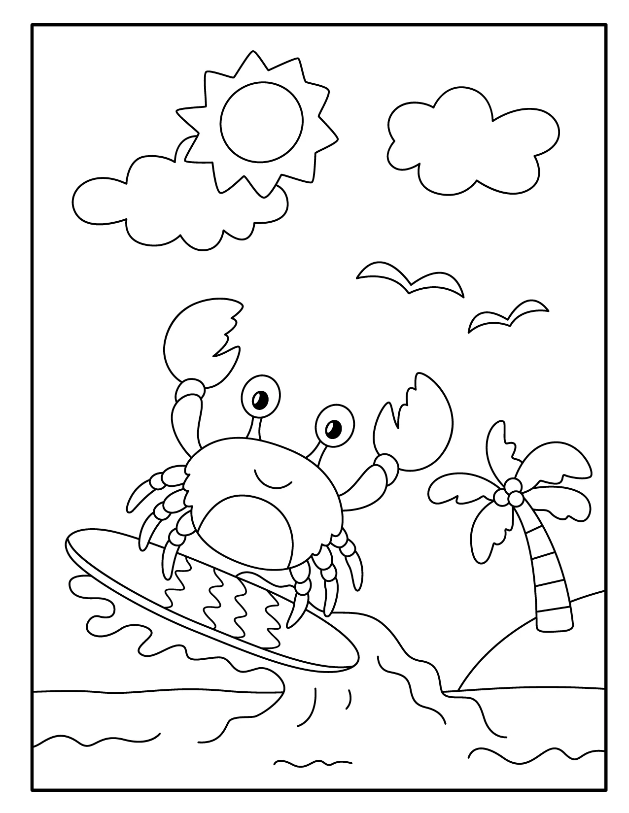 20 Cute Crab Coloring Pages for Kids (4)