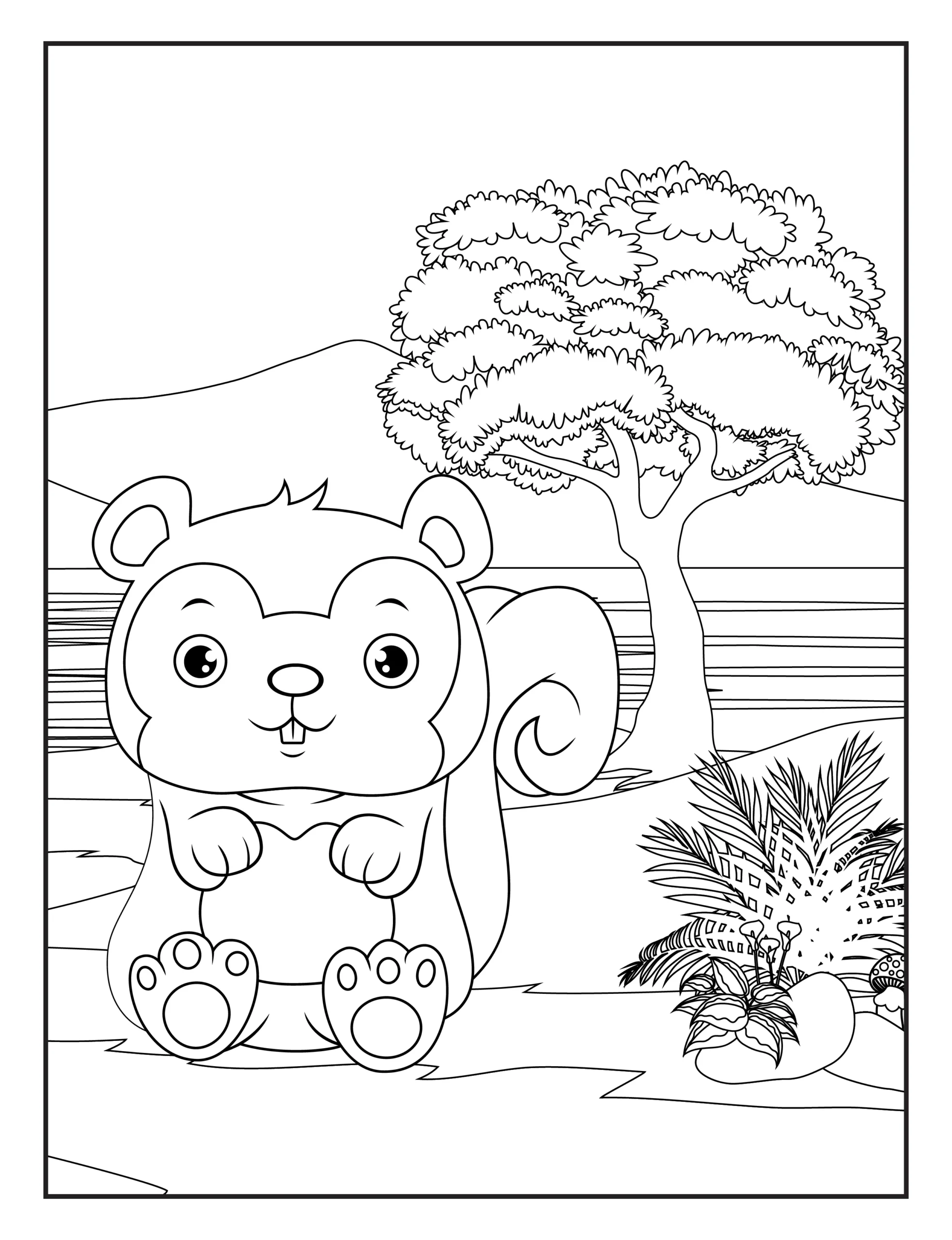 Squirrel Coloring Pages for Kids