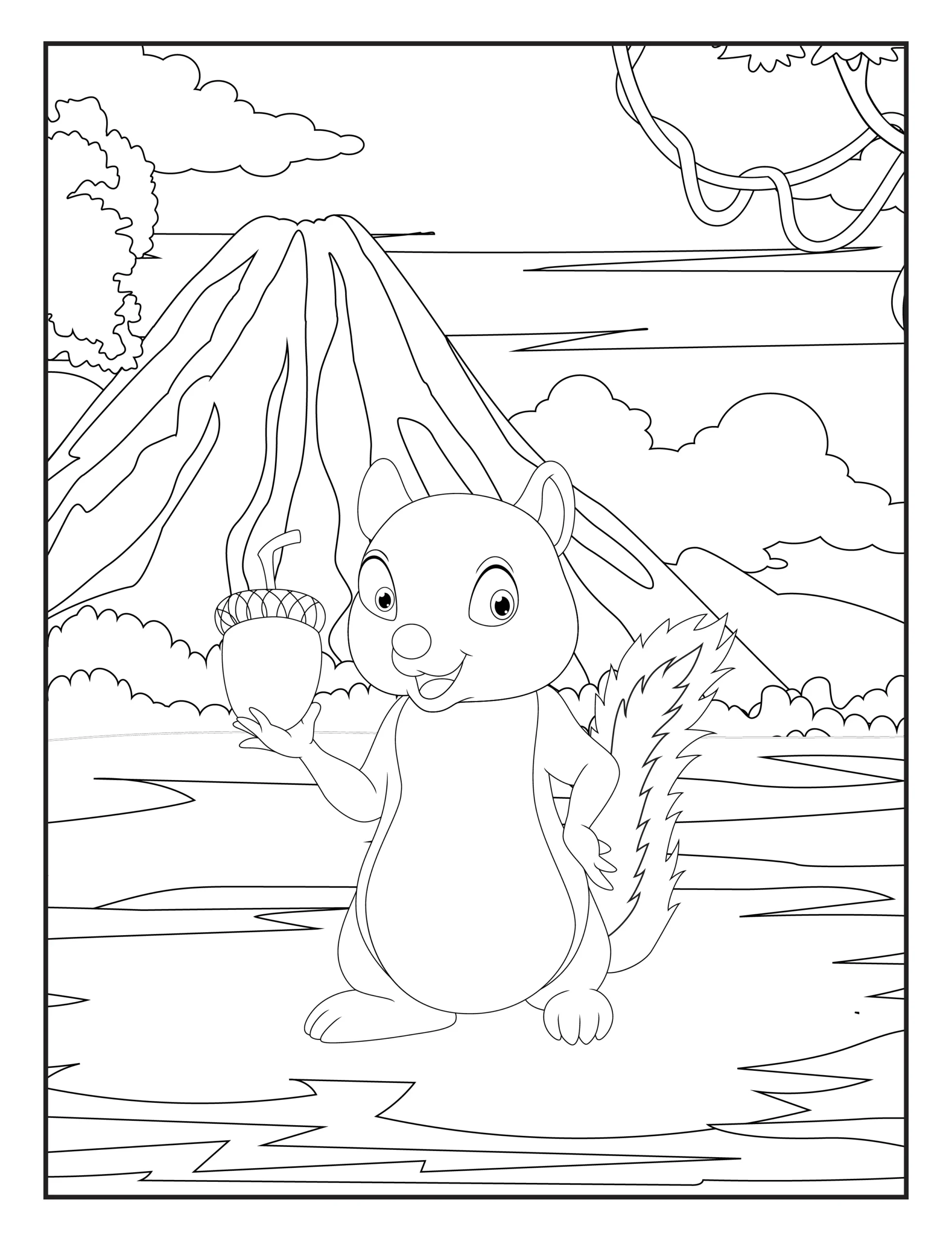 Squirrel Coloring Pages for Kids