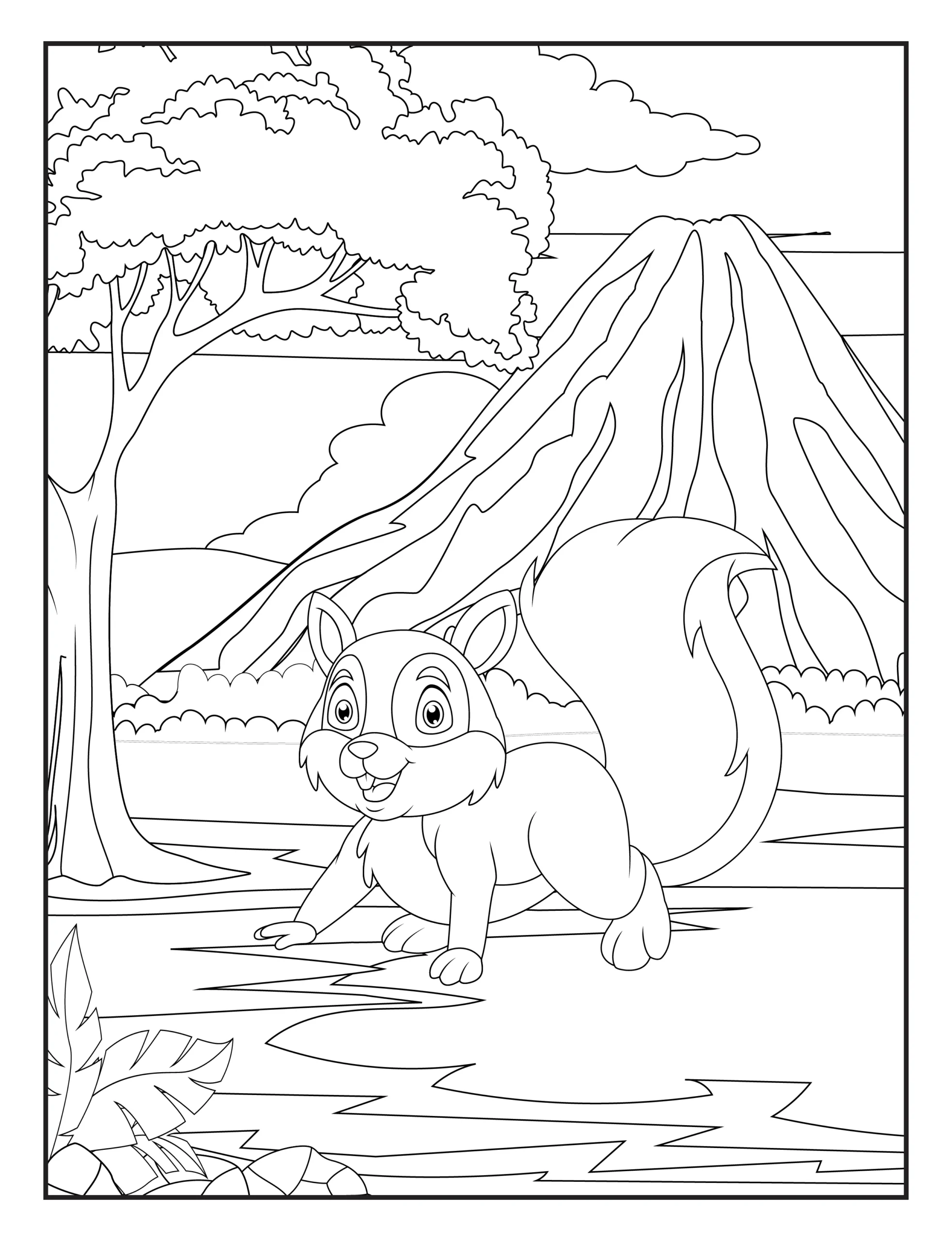 Squirrel Coloring Pages for Kids