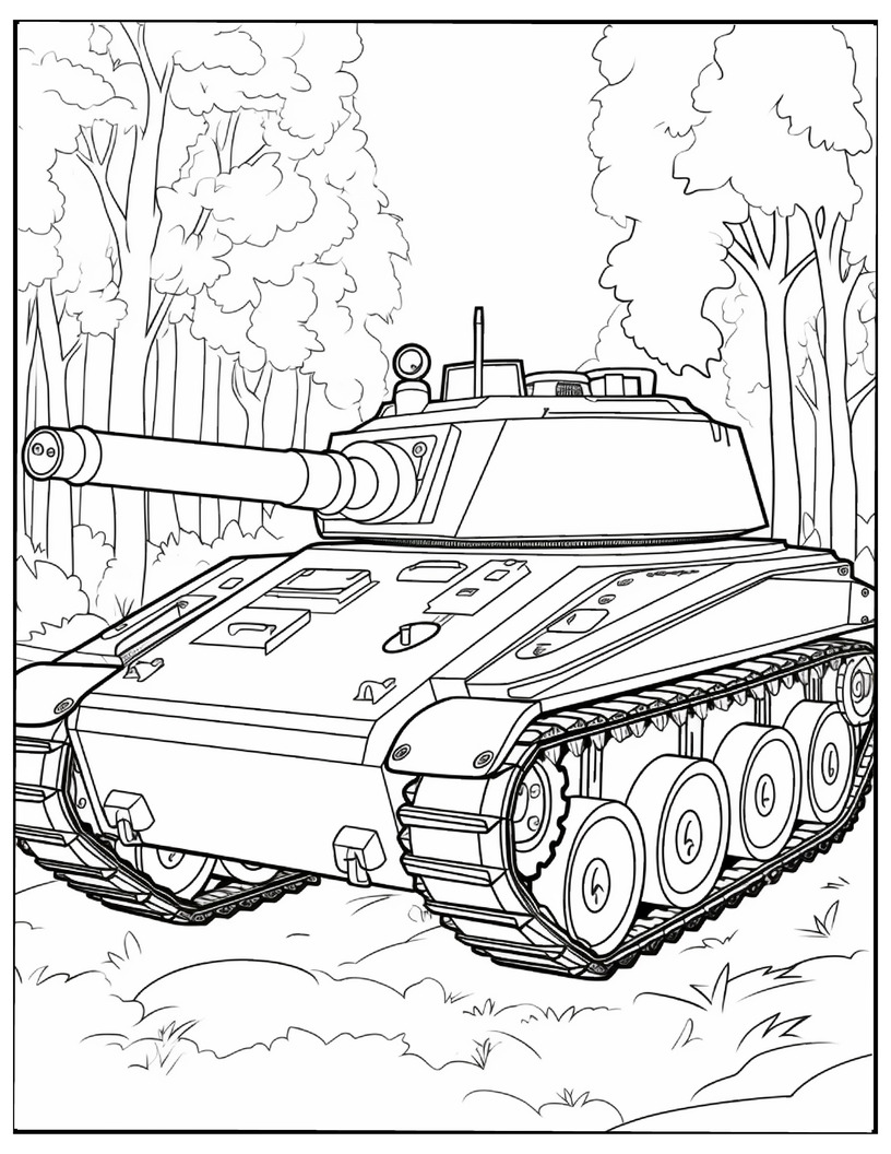 Army Tank Coloring Pages for Adults