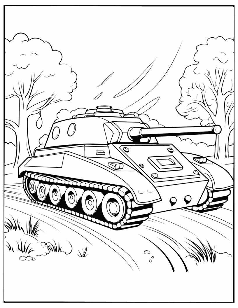 Army Tank Coloring Pages for Adults