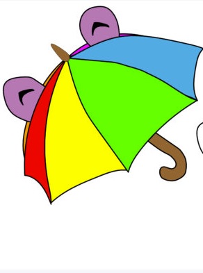 Coloring Cute Umbrella Rainbow