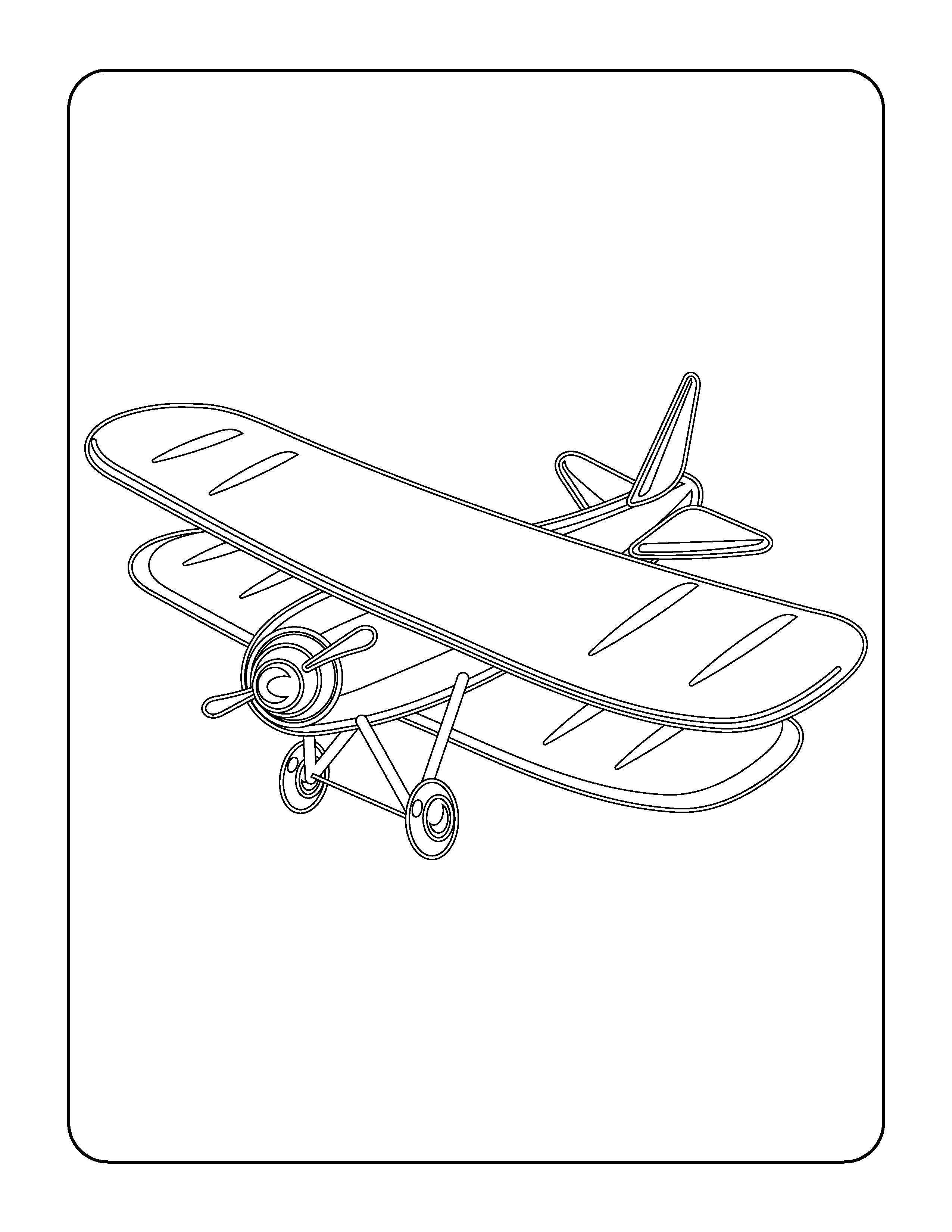 Free Airplane Coloring Page for Kids