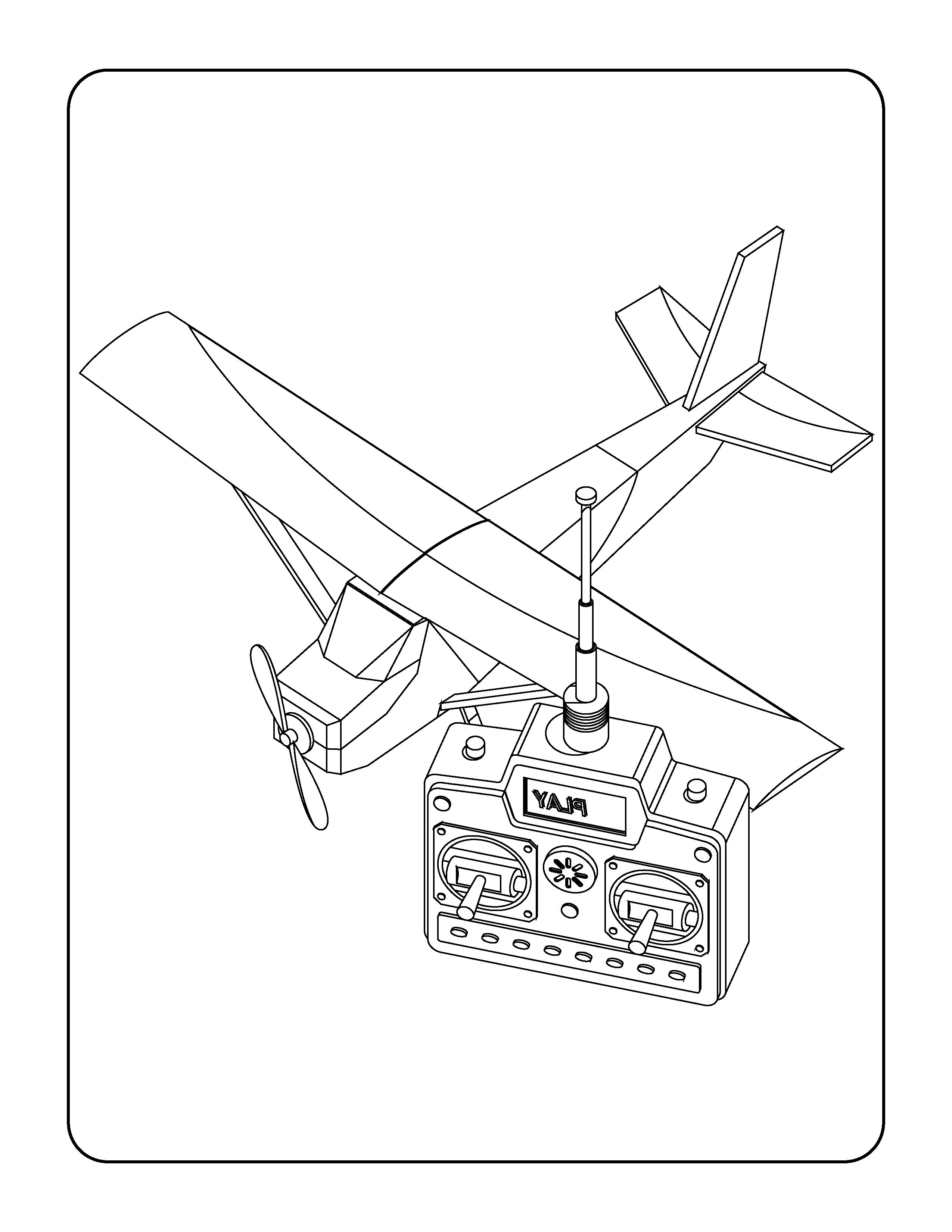 Free Airplane Coloring Page for Kids