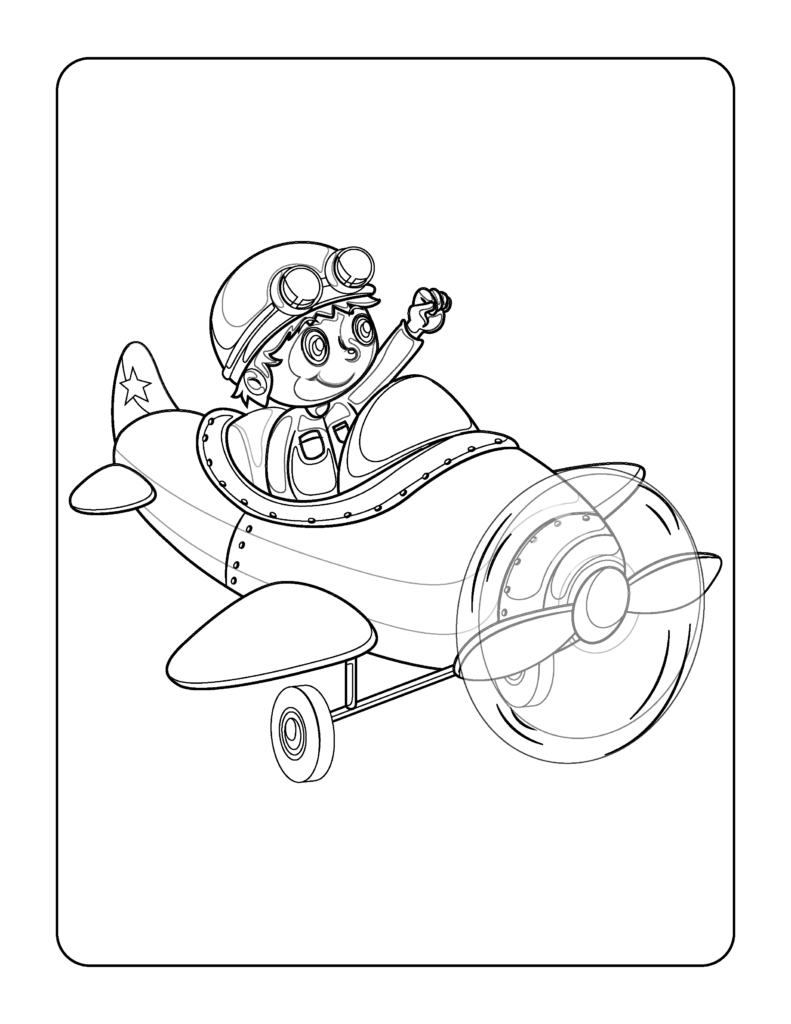 Free Airplane Coloring Page for Kids