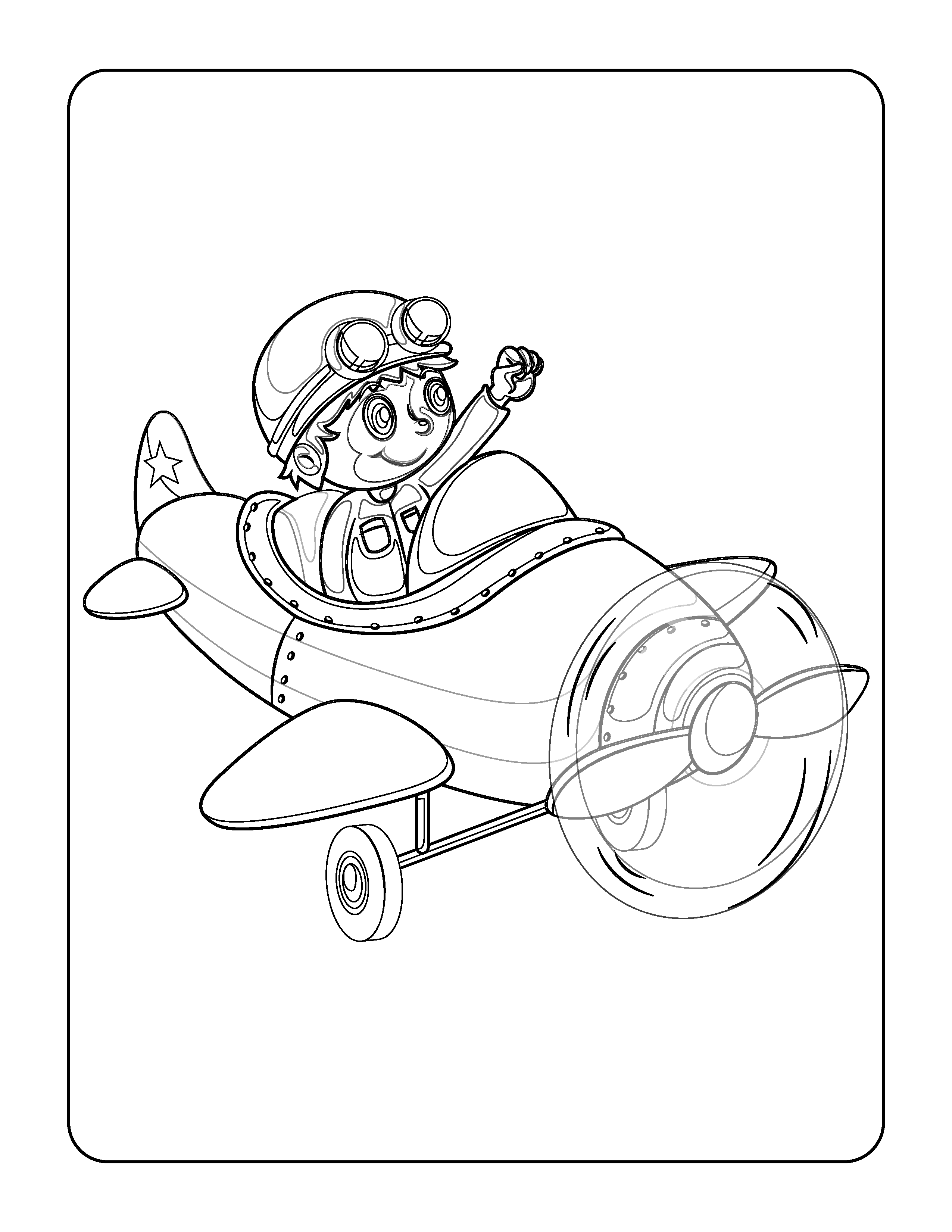 Free Airplane Coloring Page for Kids