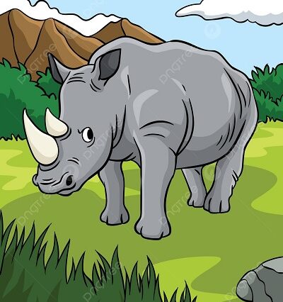 Free Cute Rhino Coloring Page for Kids (1)