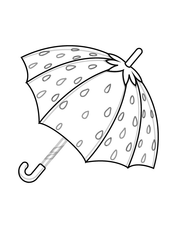 Free Umbrella Coloring Page for Kids (2)