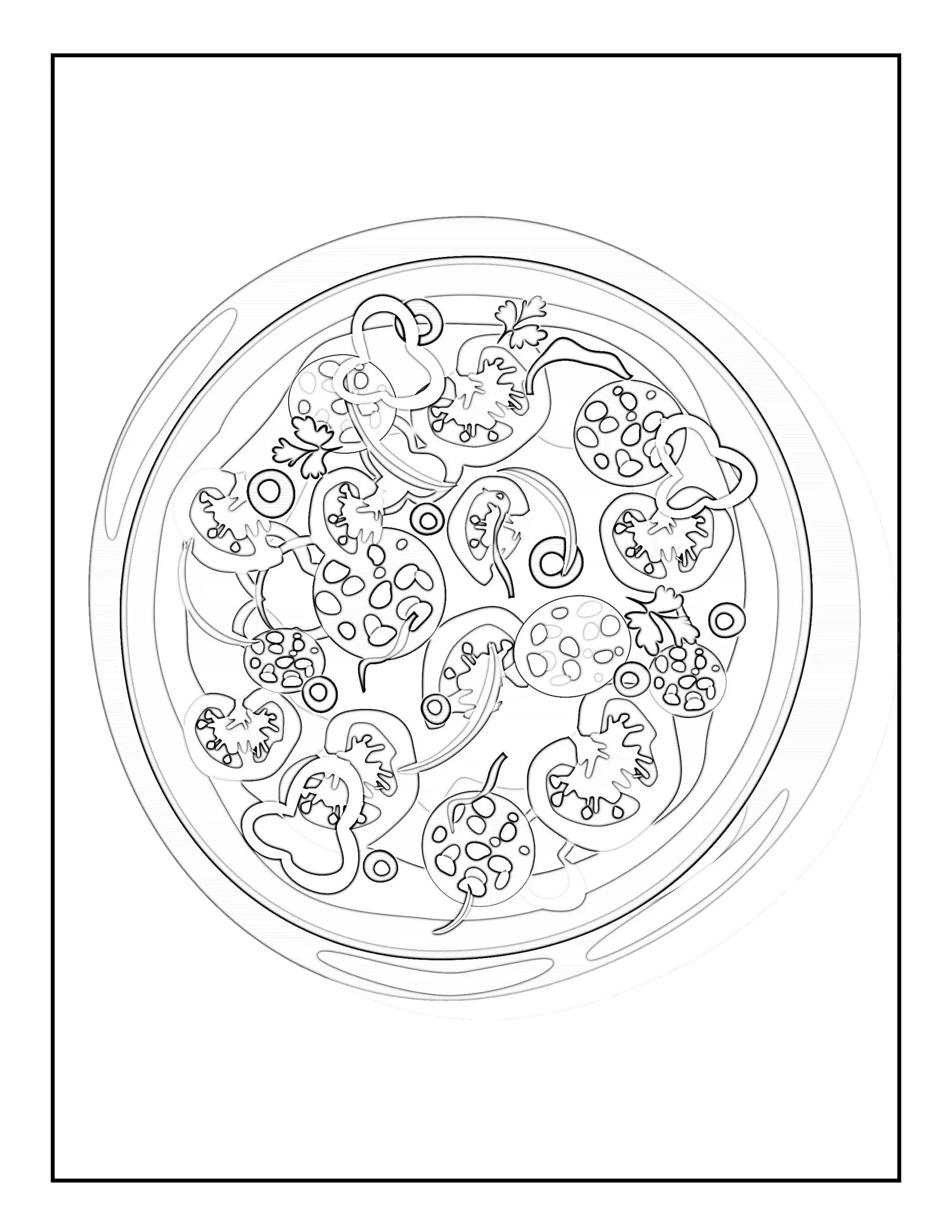 Pizza Coloring Page