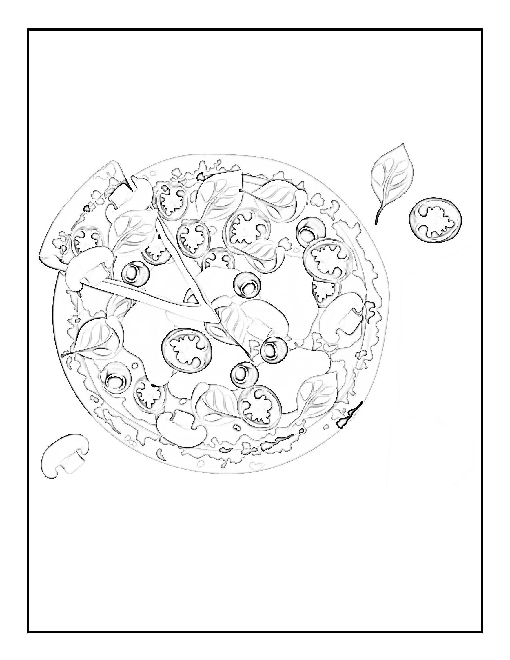 Pizza Coloring Page