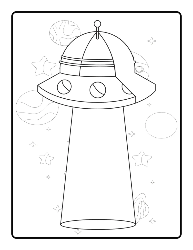 Space Coloring Page for Kids