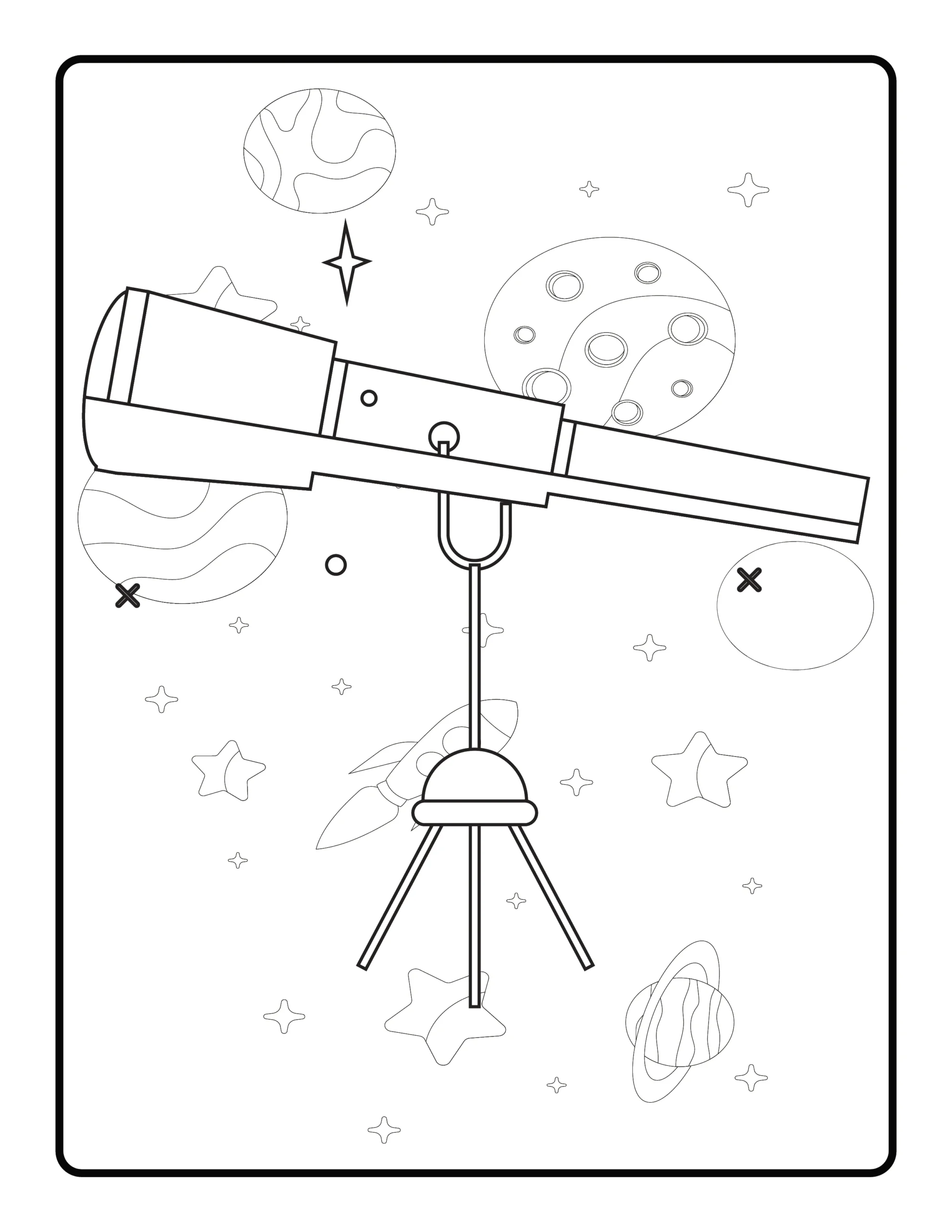 Space Coloring Page for Kids