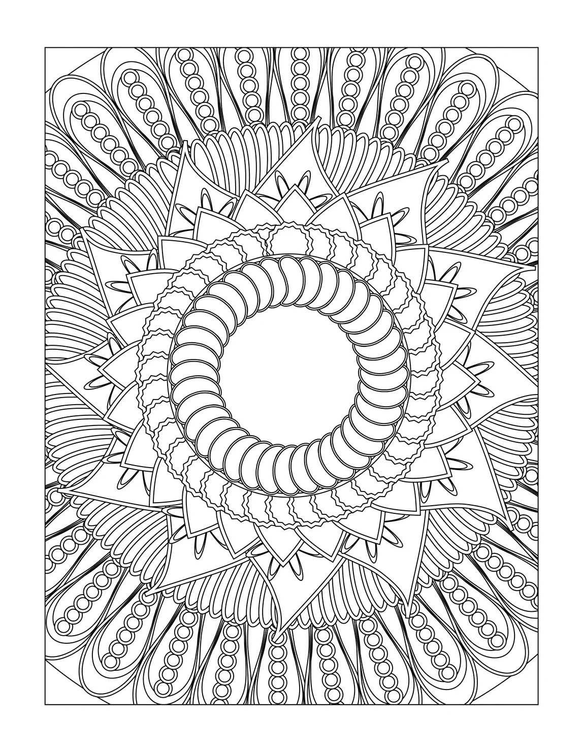 Floral Mandala Coloring Page (5)