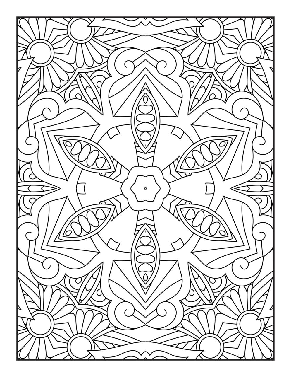 Flower Mandala Coloring Page (8)